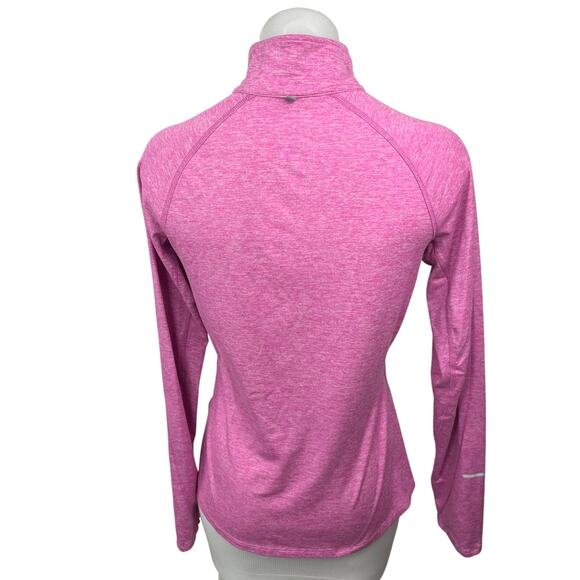 Nike Dri-Fit Womens Pink 1/4 Zip Long Sleeve Pullover Athletic Sweatshirt Top S - Picture 2 of 5